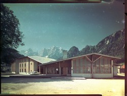 Prisank Hotel in Kranjska Gora, 1962, demolished in 2003. Source: negative from the archive of the photographer Janez Kališnik, MAO Collection